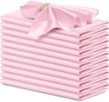 P Pothuiny 12 Pcs Pink Satin Napkins 17 x 17 Inch, Satin Cloth Napkins | Square by P+Pothuiny