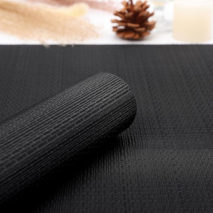 Myir JUN Black Table Runner Home Decor Dining Table Runners | Vinyl Table - Image 2