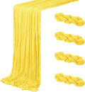 4 Pack Lemon Yellow Cheesecloth Table Runner 20 x 120 inch Gauze Table Runners by ACSUIT