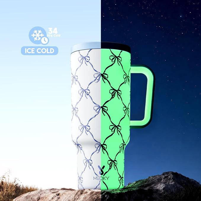 Meoky Glow in the Dark Tumbler: 40 oz Tumbler - Image 3