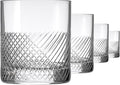 Rolf Glass Bourbon Street On the Rocks Glass | Set of 4 Etched 10oz Whiskey Glasses | Lead-Free Glass | Diamond-Wheel Engraved and Polished in America | Modern Luxury Glassware