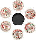 6 Pcs Christmas Santa Claus Drink Coasters by Cayiibe