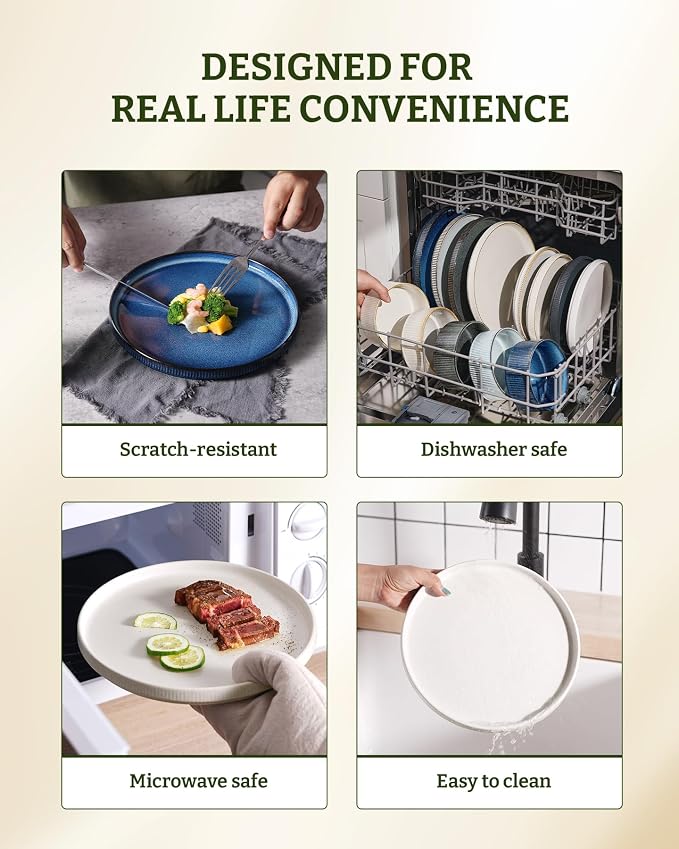 famiware Star Dinner Plates for 6, 10 inches Plate Set, Scratch Resistant - Image 8