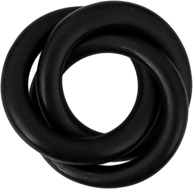 Alpha Living HOM Three Ring Wooden Napkin Rings Set of 12 - Napkin Holder Cuffs for Dinner Table Décor - Rustic Modern Serviette Rings for Weddings, Parties, Receptions, Banquets (Black)
