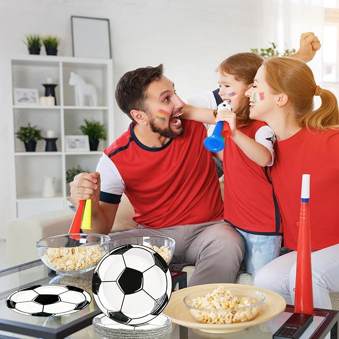 50PCS Soccer Plates and Napkins, 7inch Disposable Tableware Set | Soccer Themed - Image 7