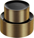 KIRE 100PCS Black and Gold Plates - Black Plastic Plates Disposable with Gold Rim for Halloween Party/Wedding/Birthday Include 50Pcs 10.25inch for Dinner and 50Pcs 7.5inch for Dessert/Salad
