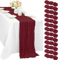 10FT 12 Pcs Burgundy Cheesecloth Table Runner Gauze Fabric Boho Cheese Cloth by Sunnyline