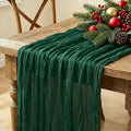 Christmas Table Runner, 10FT Cheesecloth Emerald Green Table Runners 35*120inch by Miucat