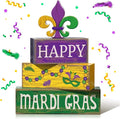 Moucuny 4 Pcs Mardi Gras Decorations Mardi Gras Wooden Sign Carnival Table by Moucuny