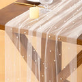 Pearl Table Runner Summer Tulle Gauze Sheer Wedding Party Home Decor | Ivory by Socomi