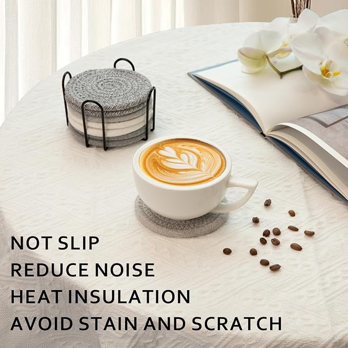OIAHOMY 8 Pcs Coasters with Holder - Image 7