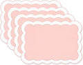 Hofdeco Premium Coastal Patio Indoor Outdoor Placemat Set of 4, 14"x19" Double-Layered, Waterproof Cloth Placemat for Kitchen or Dining Table. Blush Pink Embroidered Solid B