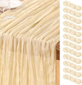 DeZerlor Beige Cheesecloth Table Runners 12 Pack Summer Boho Runners | by DeZerlor