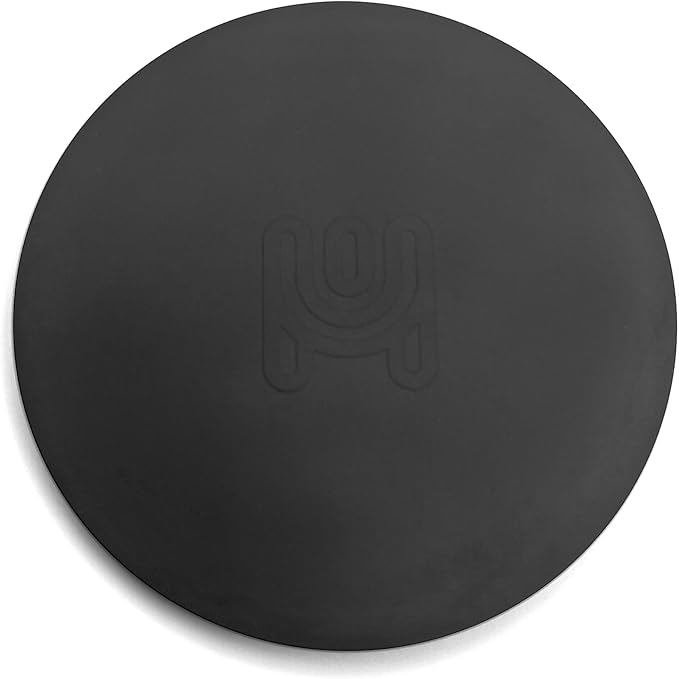 Happitasa 4.25 Inch Bar Mat Style Silicone Beverage Coasters, Set of 6 with Holder (Black)