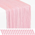 Showgeous 18 Pack Light Pink Cheesecloth Table Runner, 17 x 108 Inches | Boho by Showgeous