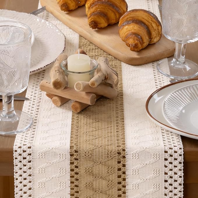 MLMW Boho Jute Table Runner Farmhouse Burlap Small Table Runner Dresser Runner - Image 2