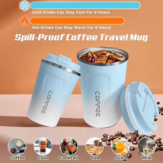 SPLMIFA Travel Coffee Mug Leak-Proof, Reusable Coffee Cups - Image 3