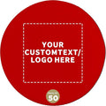 50 Round Foam Bud Coasters Pack, 4 inch - Customizable Text, Logo - PU Foam, Party Favor - Red