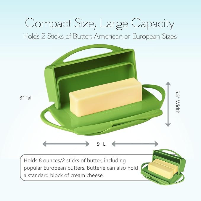 Flip Top Butter Dish with Attached Lid & Matching Knife - Image 4