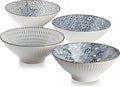 QINLANG 38 oz Japanese Ramen Bowls, Ceramic Set of 4 by QINLANG