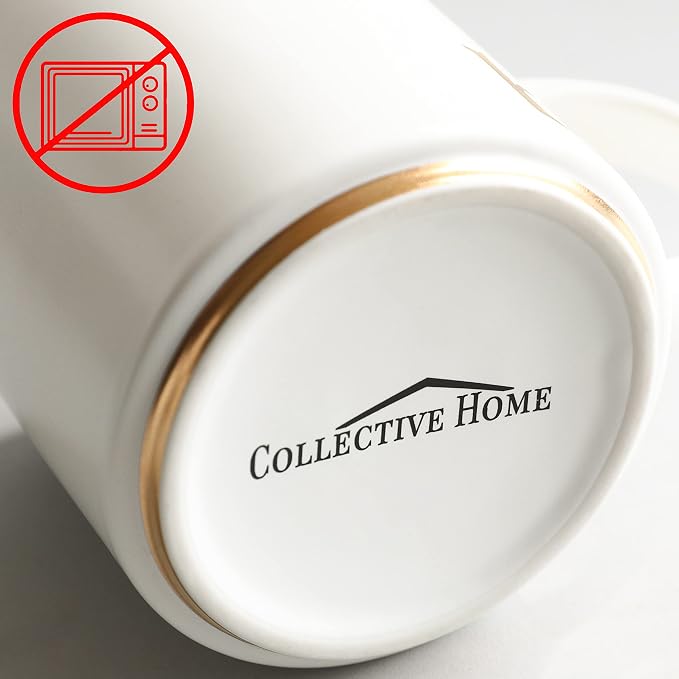 COLLECTIVE HOME Ceramic Coffee Mug, 15 oz Monogram Cup - Image 7