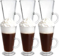 6 Pack Tall Irish Coffee Mugs - 9oz Irish Coffee Glasses - Clear Mugs by Vitrignis