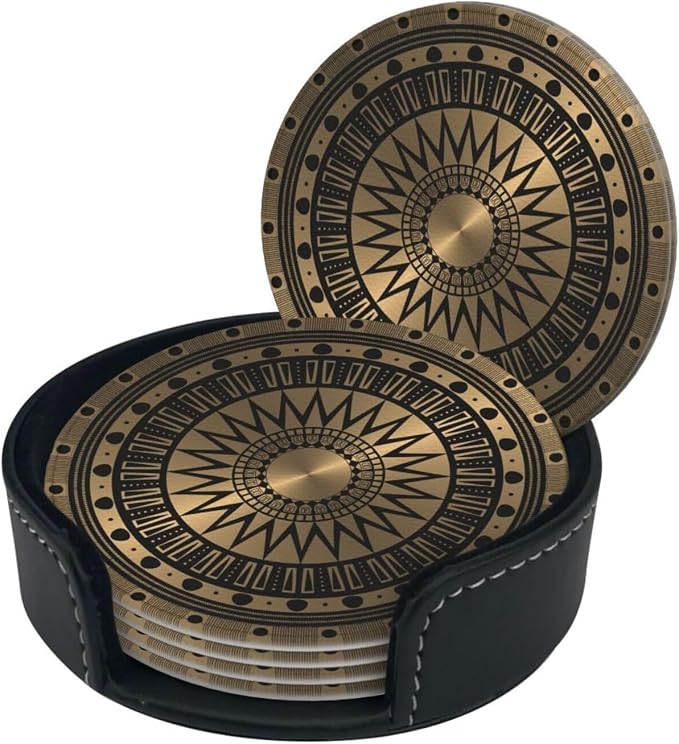 Drink Coasters with Holder Stand Set of 6 - Image 8