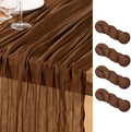 DeZerlor Brown Cheesecloth Table Runners 4 Pack Fall Runners | 120Inch Gauze by DeZerlor