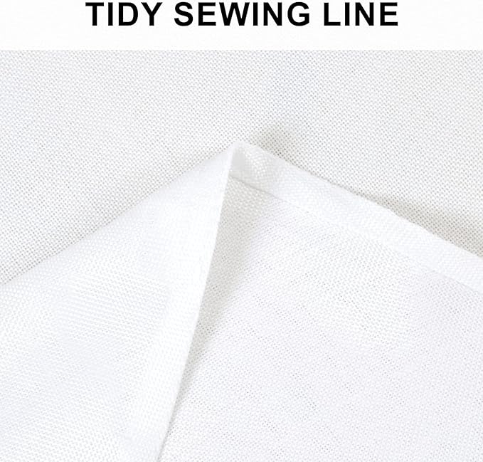 Hiasan Round Linen Tablecloth 70 Inch - Wrinkle and Stain Resistant Washable Polyester Fabric Table Cloth for Outdoor Dining Room Kitchen Party, White