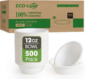 500 Pack 12 oz Paper Bowls Disposable, Compostable Bowls, Biodegradable by ECOLipak