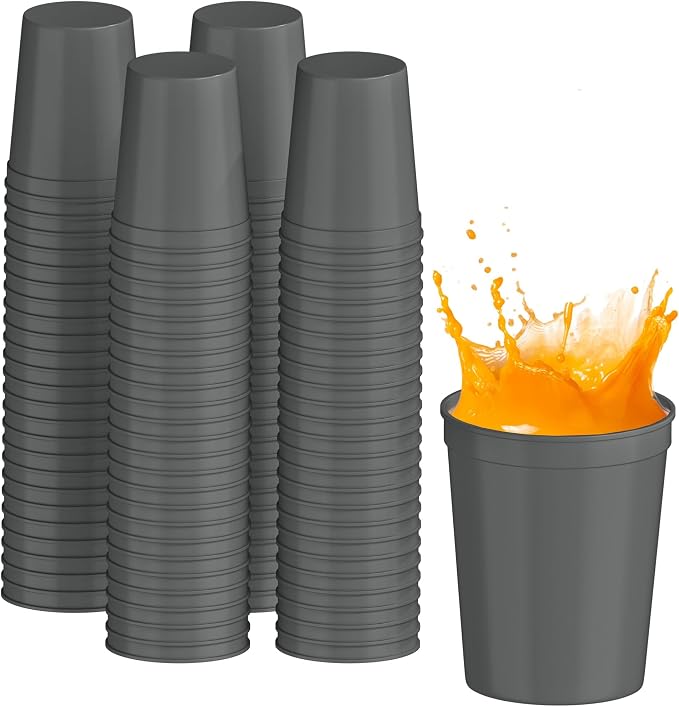 PartyPrints 16 oz Reusable Blank Plastic Cups, Colored Plastic Drinking Cups by PartyPrints