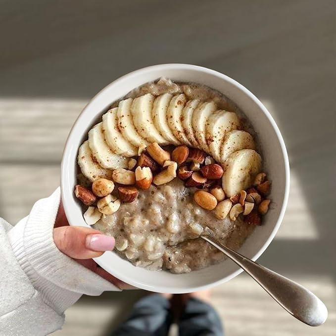 Ceramic Cereal Bowls 26 oz, Embossment Soup Bowls Set of 4, Dishwasher - Image 7