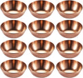 Sauce Dishes 12PCS 3.46inch Stainless Steel Sauce Bowl Mini Individual Round Seasoning Dishes Sushi Dipping Bowl Appetizer Plates (Rose Gold)