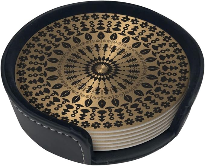 Drink Coasters with Holder Stand Set of 6 - Image 6