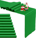10-Pack Emerald Green Satin Table Runner 12 x 108 Inch Long Bright and Smooth by Pufogu