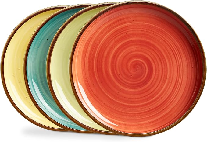 ONEMORE Porcelain Plates Set 10.5 inch Large Dinner Plates by ONEMORECeramics