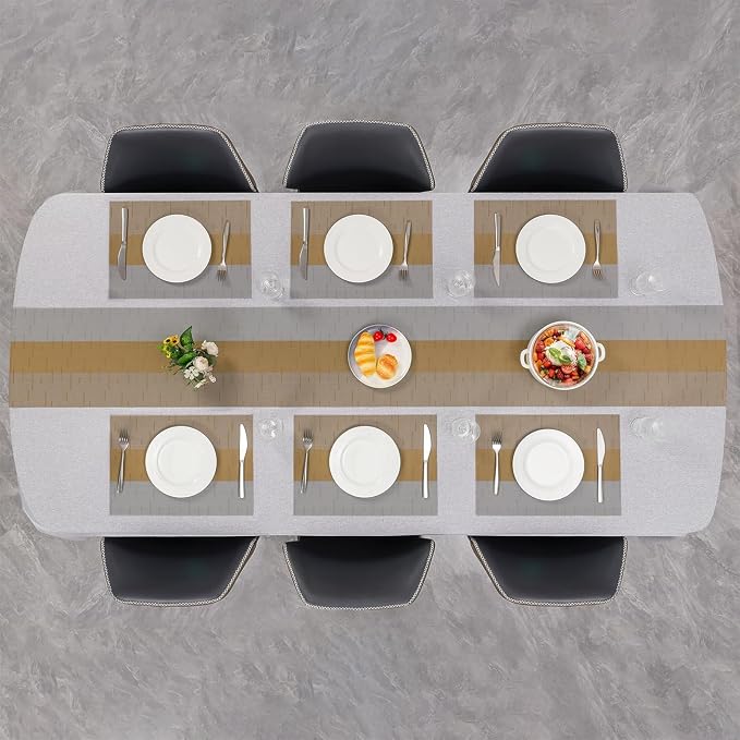 Table Runner 88 Inches Long, Vinyl Woven Farmhouse Table Runners | Washable - Image 8