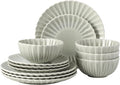 Gibson Elite Peach Orchard 12-Piece New Bone China Dinnerware Set Service by GibsonHomewares