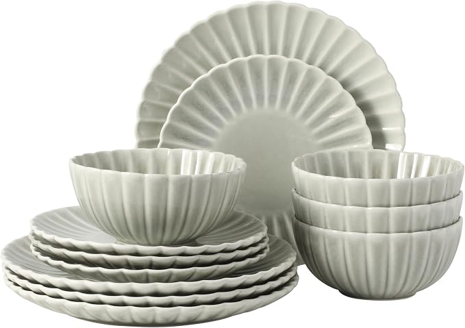 Gibson Elite Peach Orchard 12-Piece New Bone China Dinnerware Set Service by GibsonHomewares