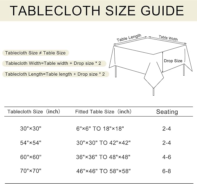 JIUZHEN Square Table Cloth Faux Linen Farmhouse Tablecloth Wrinkle and Stain Resistant Decorative Fabric Table Cover for Kitchen, Dining Room, Parties and Camping, Stone, 70 x 70 Inch