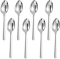 Premium Aline 8-Piece 7.4-Inch Dinner Spoon Set | 18/10 Stainless Steel Dinner by KEAWELL