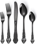 Gorgeous Retro Royal Black Silverware Set by MetalServingUtensils