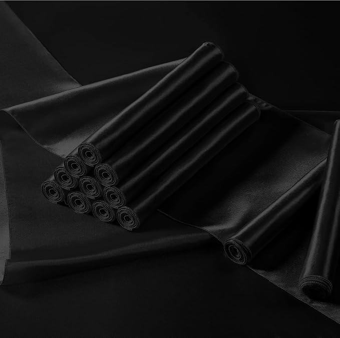 Manyshofu Black Satin Table Runner 12x108 - Image 7