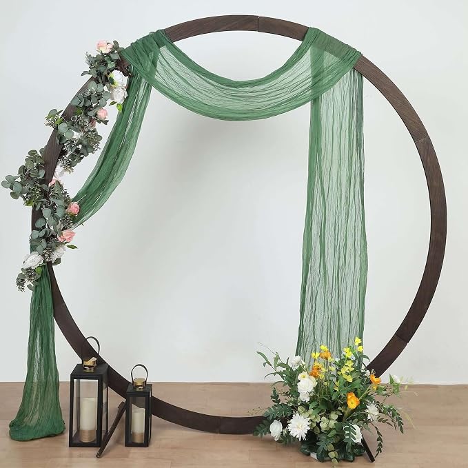 Efavormart 20ft Olive Green Gauze Cheesecloth Wedding Arch Drapery Fabric by efavormart