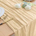 Asee'm Sand Cheesecloth Table Runner 10FT Summer Boho Gauze Sheer Rustic | by Aseem