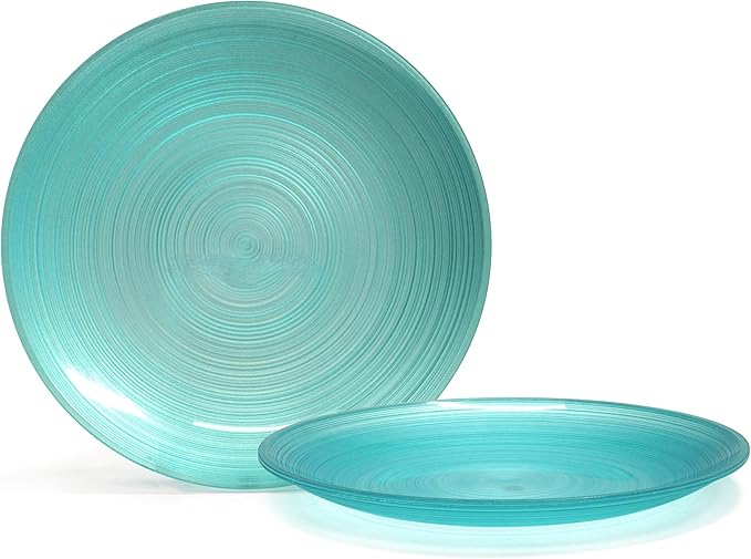 " OCCASIONS " 120 Plates Pack,(60 Guests) Premium Wedding Party Disposable Plastic Plates Set -60 x 10'' Dinner + 60 x 7'' Salad/Dessert (Belize, Aqua)