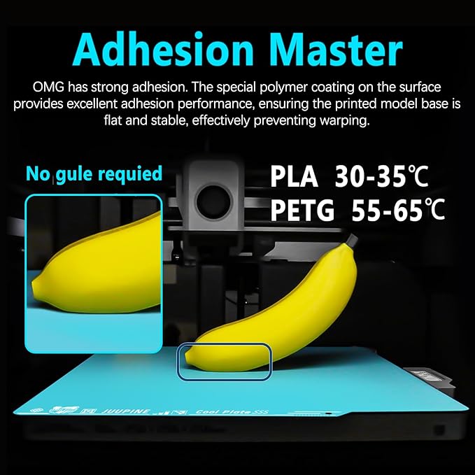 2.0 Upgraded OMG Cool Plate for Bambu Lab P2S/P1S/P1P/A1/X1/X1C, 257x257mm Thicker Magnetic Bamboo Build Plate with Supertack Smooth Surface, Low-temperature 3D Printer Bed Plate for PLA PETG Printing