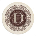 Thirstystone Monogram Natural Sandstone Coaster 4 Pack | 4" Diameter, by Thirstystone