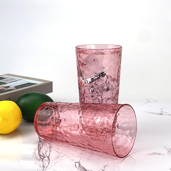 Yalin 24-Ounce Plastic Tumbler Acrylic Drinking Glasses, Reusable Plastic Cups - Image 2