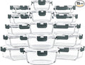 Skroam 15 Pack Glass Food Storage Containers with Lids Airtight, Glass Meal Prep Containers, Lunch Containers with Lids for Microwave, Oven, Freezer and Dishwasher Safe